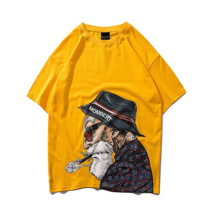 Men Fashion Old Man Printed Men's Tee Shirts Short Sleeve T Shirt Casual High Street Tees Summer Streetwear - ElandielStyle