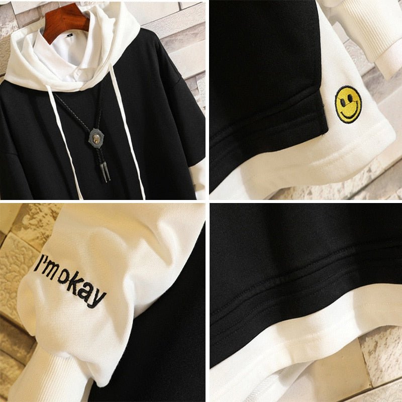 5XL Hoodies Sweatshirts Men Fake 2PAC Cotton Hooded Japanese Style Sweatshirt Mens Hip Hop Brown Causal Hoodiee Xxxtentacion - ElandielStyle