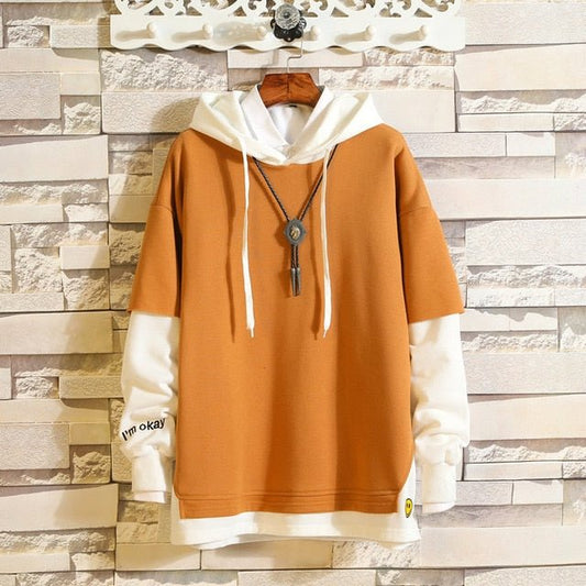 5XL Hoodies Sweatshirts Men Fake 2PAC Cotton Hooded Japanese Style Sweatshirt Mens Hip Hop Brown Causal Hoodiee Xxxtentacion - ElandielStyle