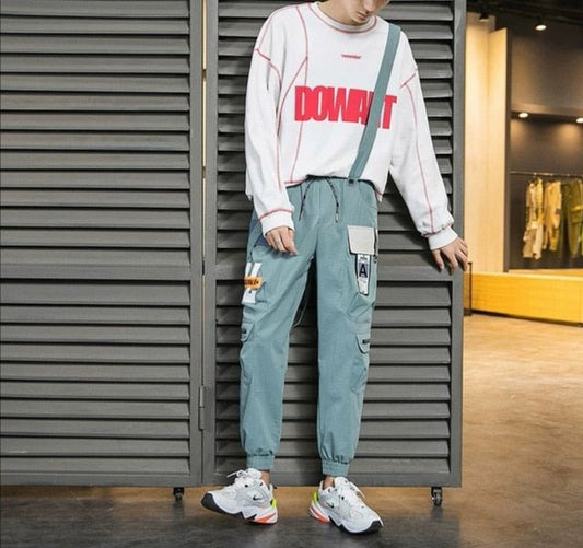 New Hot Jogger Leisure Sports Trousers Men Hip Hop Streetwear Beam Foot Cargo Pants Fashion Printing Men Pants - ElandielStyle