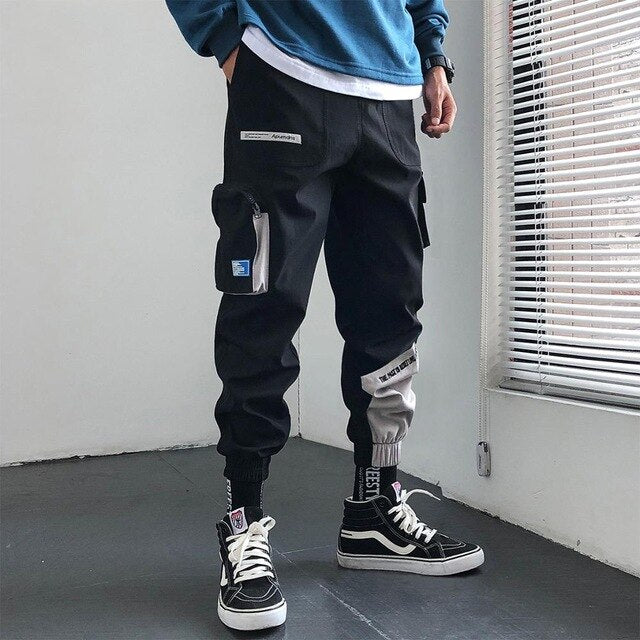 Streetwear Hip Hop Joggers Men Korean Style Harem Pants Men Casual Cargo Pants Fashion Black Men Trousers - ElandielStyle