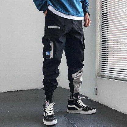 Streetwear Hip Hop Joggers Men Korean Style Harem Pants Men Casual Cargo Pants Fashion Black Men Trousers - ElandielStyle