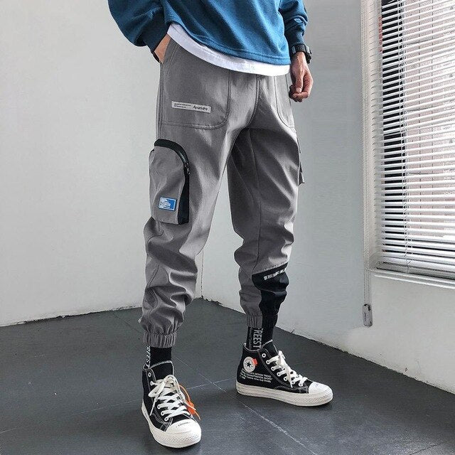 Streetwear Hip Hop Joggers Men Korean Style Harem Pants Men Casual Cargo Pants Fashion Black Men Trousers - ElandielStyle