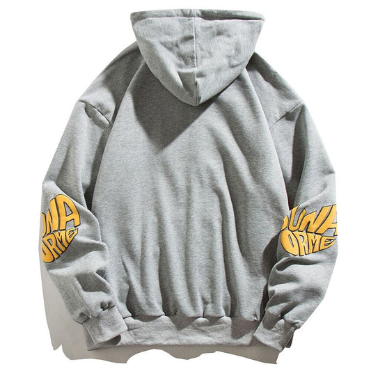 Animal Letter Embroidery Zipper Hooded Hoodie Men Casual College Style Oversized Coats Autumn Fashion Streetwear Couple - ElandielStyle