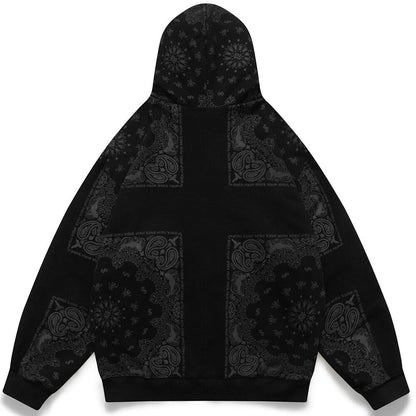 Hoodies Men Vintage Totems Letter Print Zipper Fleece Outwear College Style Casual Harajuku Oversized Couple Streetwear - ElandielStyle