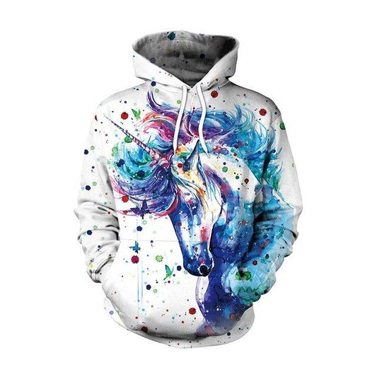 New Fashion Men Women Unicorn 3D Printed Cartoon Hoodies - ElandielStyle