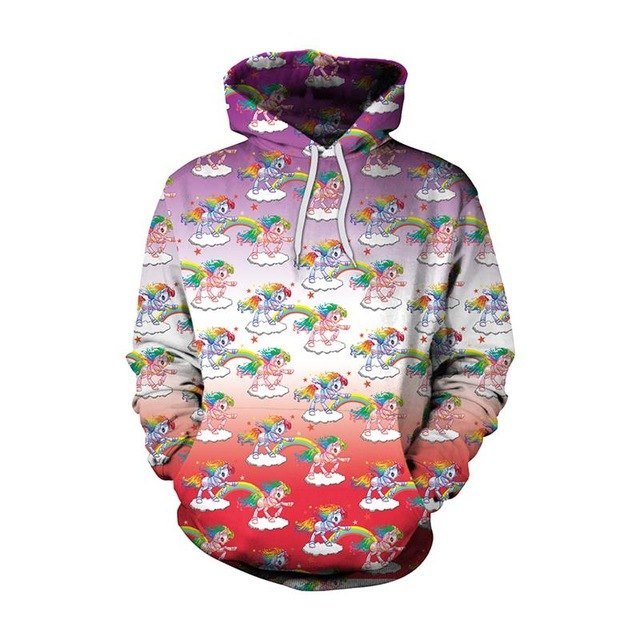 New Fashion Men Women Unicorn 3D Printed Cartoon Hoodies - ElandielStyle
