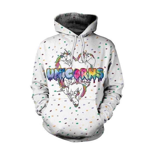 New Fashion Men Women Unicorn 3D Printed Cartoon Hoodies - ElandielStyle