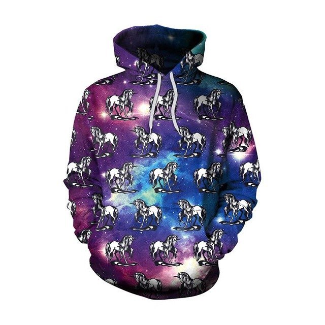 New Fashion Men Women Unicorn 3D Printed Cartoon Hoodies - ElandielStyle
