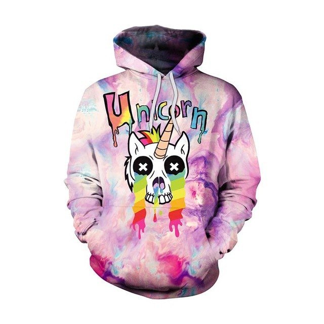 New Fashion Men Women Unicorn 3D Printed Cartoon Hoodies - ElandielStyle